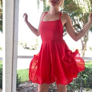 Red Dirty Dancing Dress 💃 size medium tie back